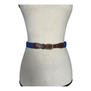 Vintage Fabric And Leather Fishing Theme Belt Size S